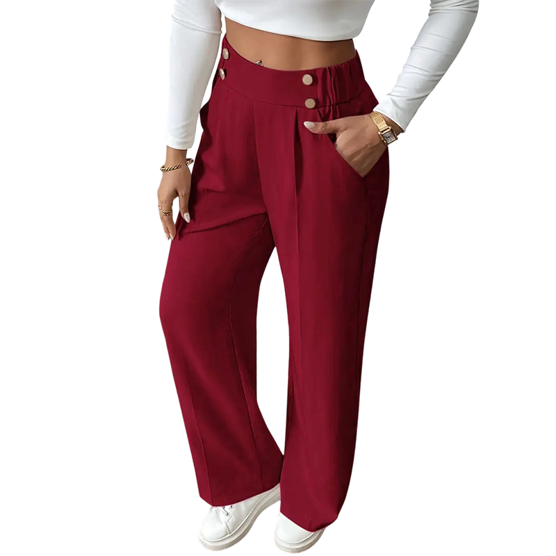 Pantalon taille haute large pour femmes