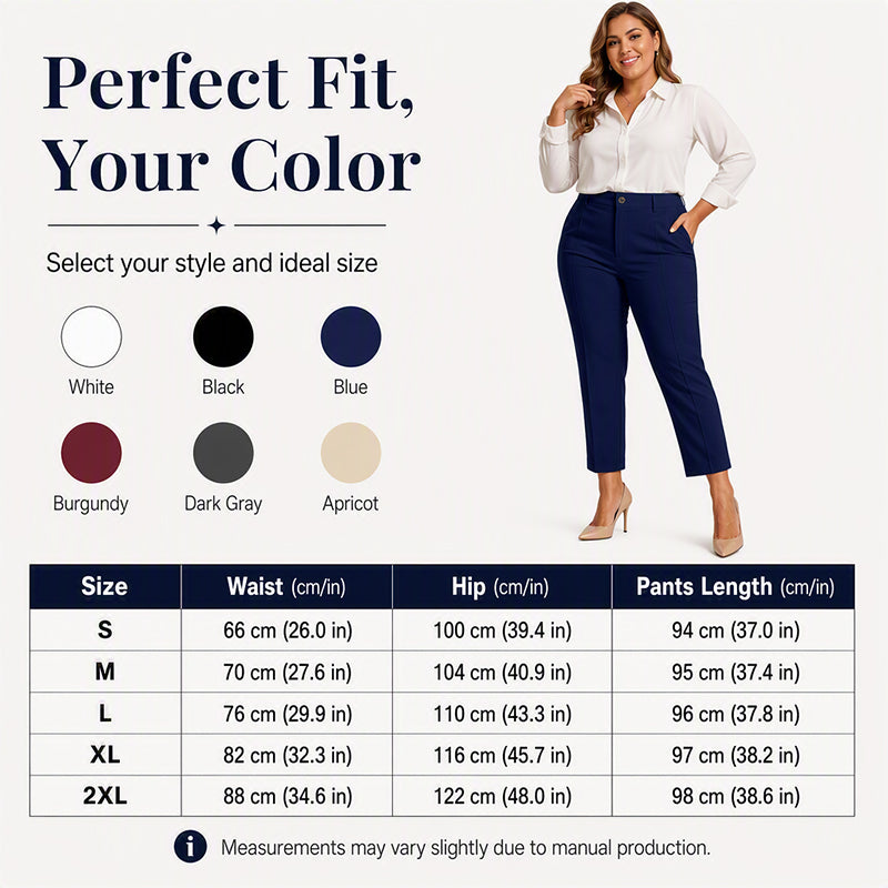 Pantalon de costume court à taille haute pour femme