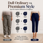Pantalon de costume court à taille haute pour femme