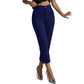 Pantalon de costume court à taille haute pour femme