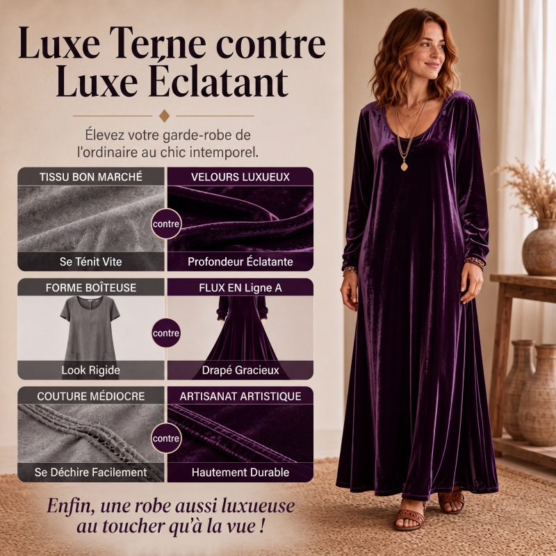 Robe longue élégante à manches longues pour femme