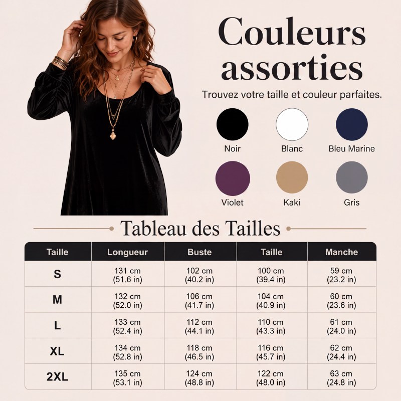 Robe longue élégante à manches longues pour femme