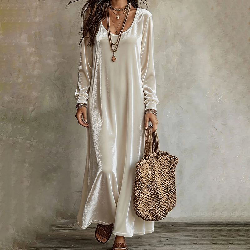 Robe longue élégante à manches longues pour femme