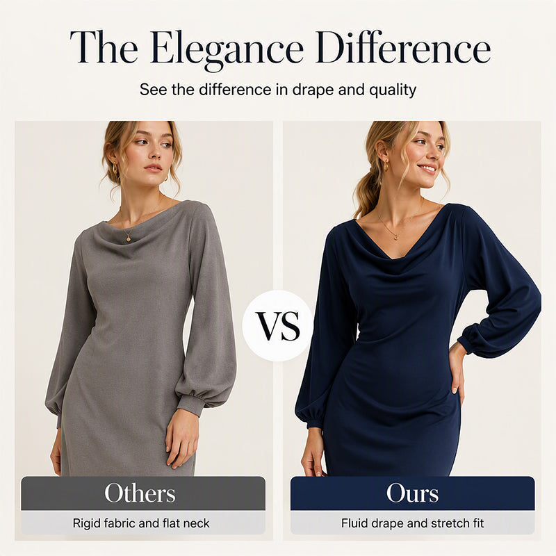 💖Promotion exceptionnelle : 50 % de réduction ✨ Robe élégante à col roulé pour femme