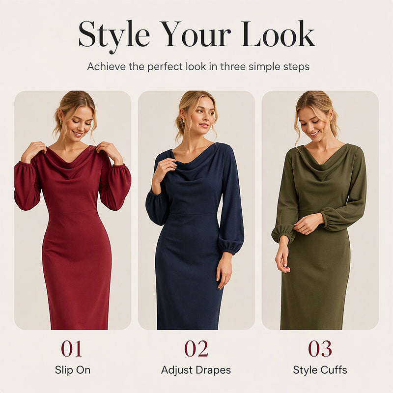 💖Promotion exceptionnelle : 50 % de réduction ✨ Robe élégante à col roulé pour femme
