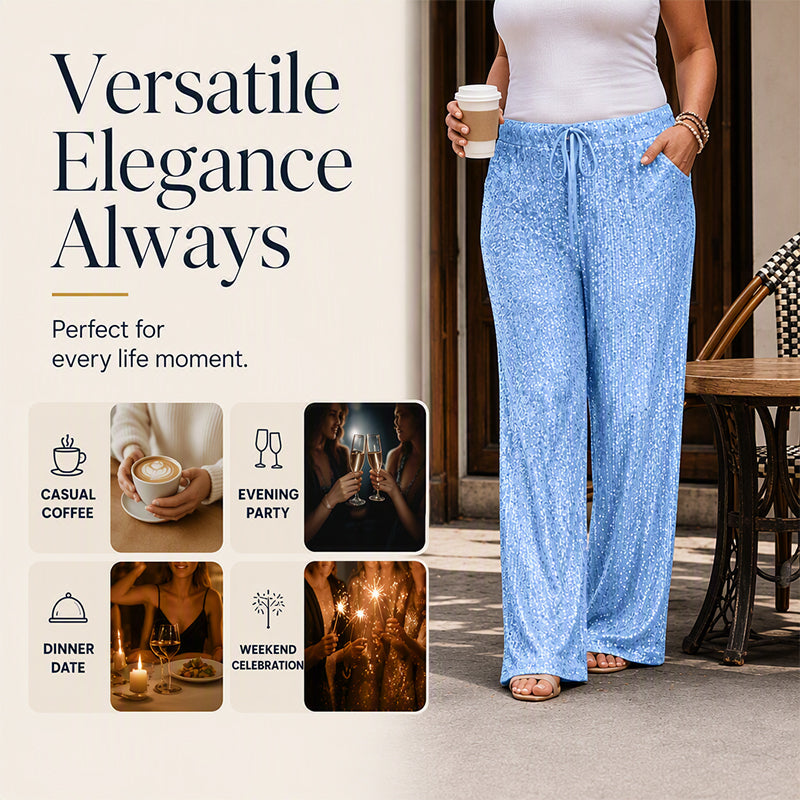 Pantalon droit à taille élastiquée pour femme