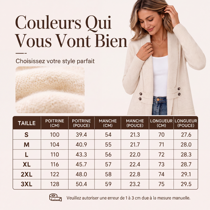 Cardigan en maille croisé décontracté pour femme