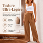 Pantalon droit taille haute avec cordon de serrage pour femme