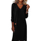 Robe mi-longue à col V flatteuse