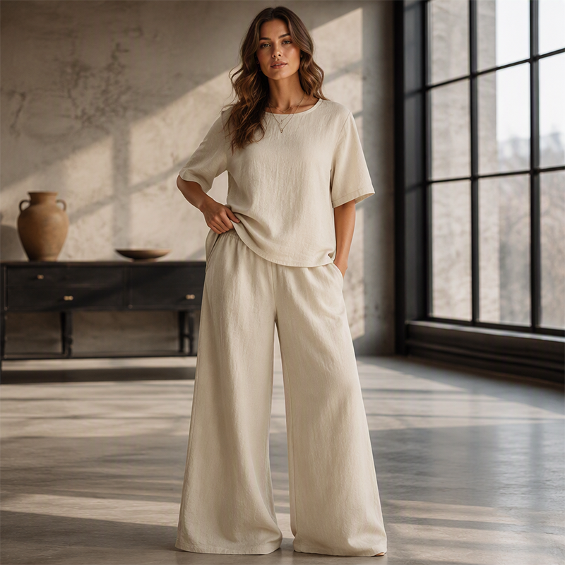 Ensemble top ample et pantalon large pour femme