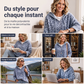 Hoodie en maille à imprimé léopard pour femme