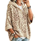 Hoodie en maille à imprimé léopard pour femme