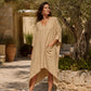 Robe asymétrique ample à col V pour femme
