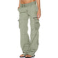 Pantalon cargo vintage à jambes larges pour femme