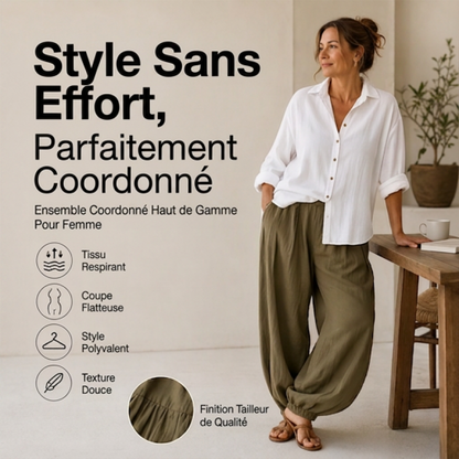 Ensemble chemise ample et pantalon fluide pour femme