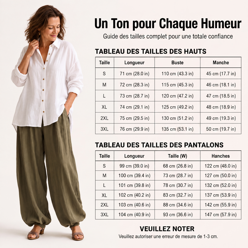 Ensemble chemise ample et pantalon fluide pour femme