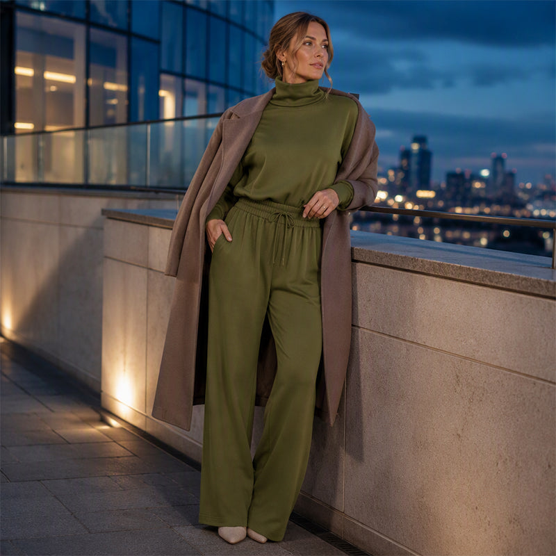 ✨ Ensemble Femme 2 Pièces – Haut Élégant & Pantalon Décontracté, Coupe Confortable