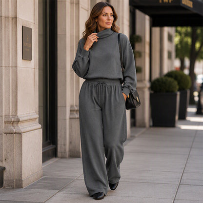 ✨ Ensemble Femme 2 Pièces – Haut Élégant & Pantalon Décontracté, Coupe Confortable