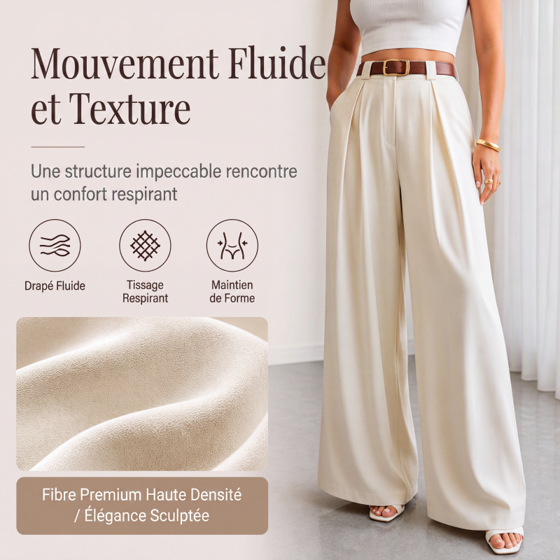 ✨ Pantalon Tailleur Femme Taille Haute – Coupe Large Élégante & Flatteuse