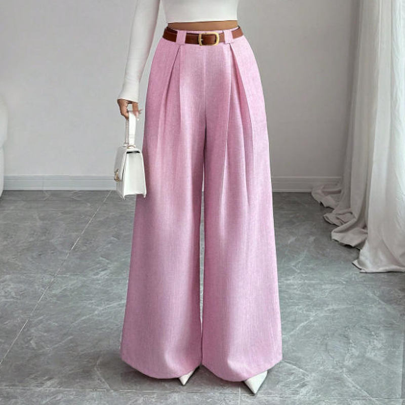 ✨ Pantalon Tailleur Femme Taille Haute – Coupe Large Élégante & Flatteuse