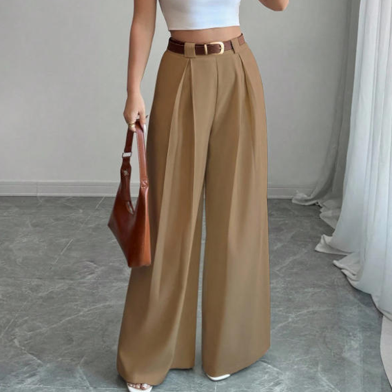 ✨ Pantalon Tailleur Femme Taille Haute – Coupe Large Élégante & Flatteuse