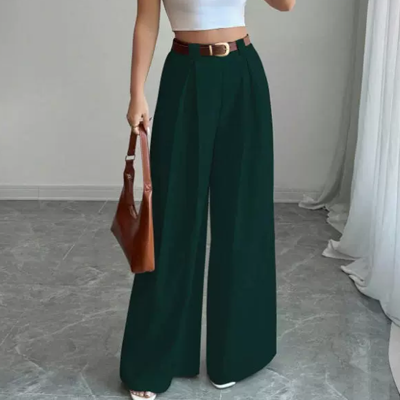 ✨ Pantalon Tailleur Femme Taille Haute – Coupe Large Élégante & Flatteuse