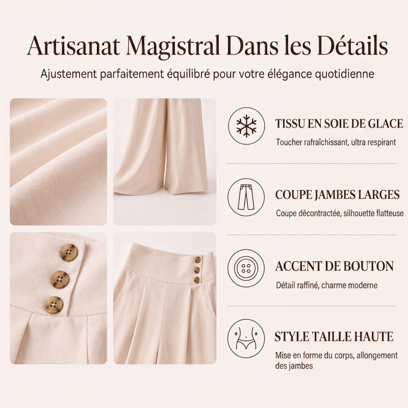 ✨ Pantalon Large Femme – Coupe Fluide, Ample & Élégante