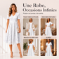 Robe élégante en dentelle à col V pour femme