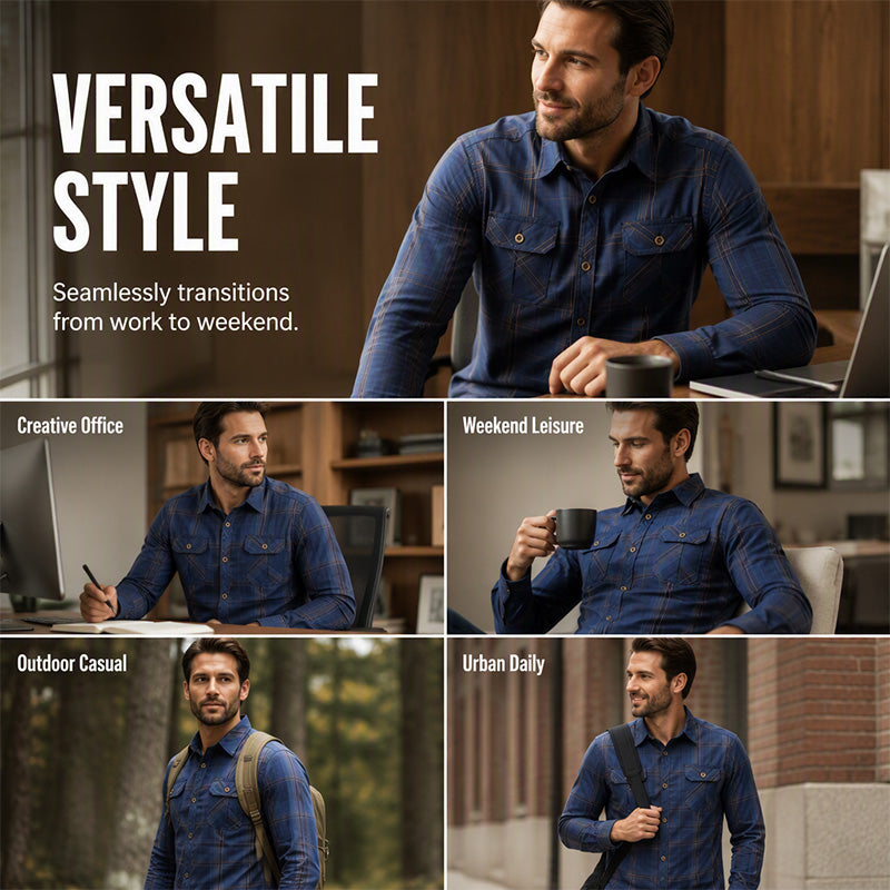 ✨Chemise à carreaux décontractée à manches longues pour homme – Chemise classique à carreaux et à manches longues pour un style chic et décontracté au quotidien👔