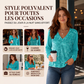 Haut élégant pour femme à col V en sequins