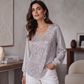 Haut élégant pour femme à col V en sequins