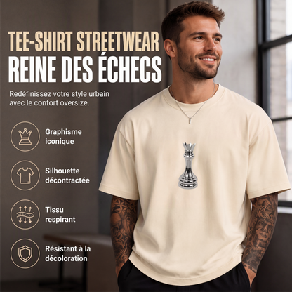 T-shirt pour homme à col rond avec motif d'échecs