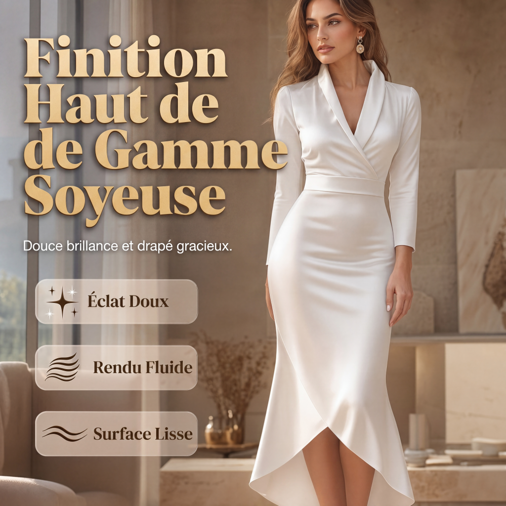 Robe midi élégante en satin pour femme