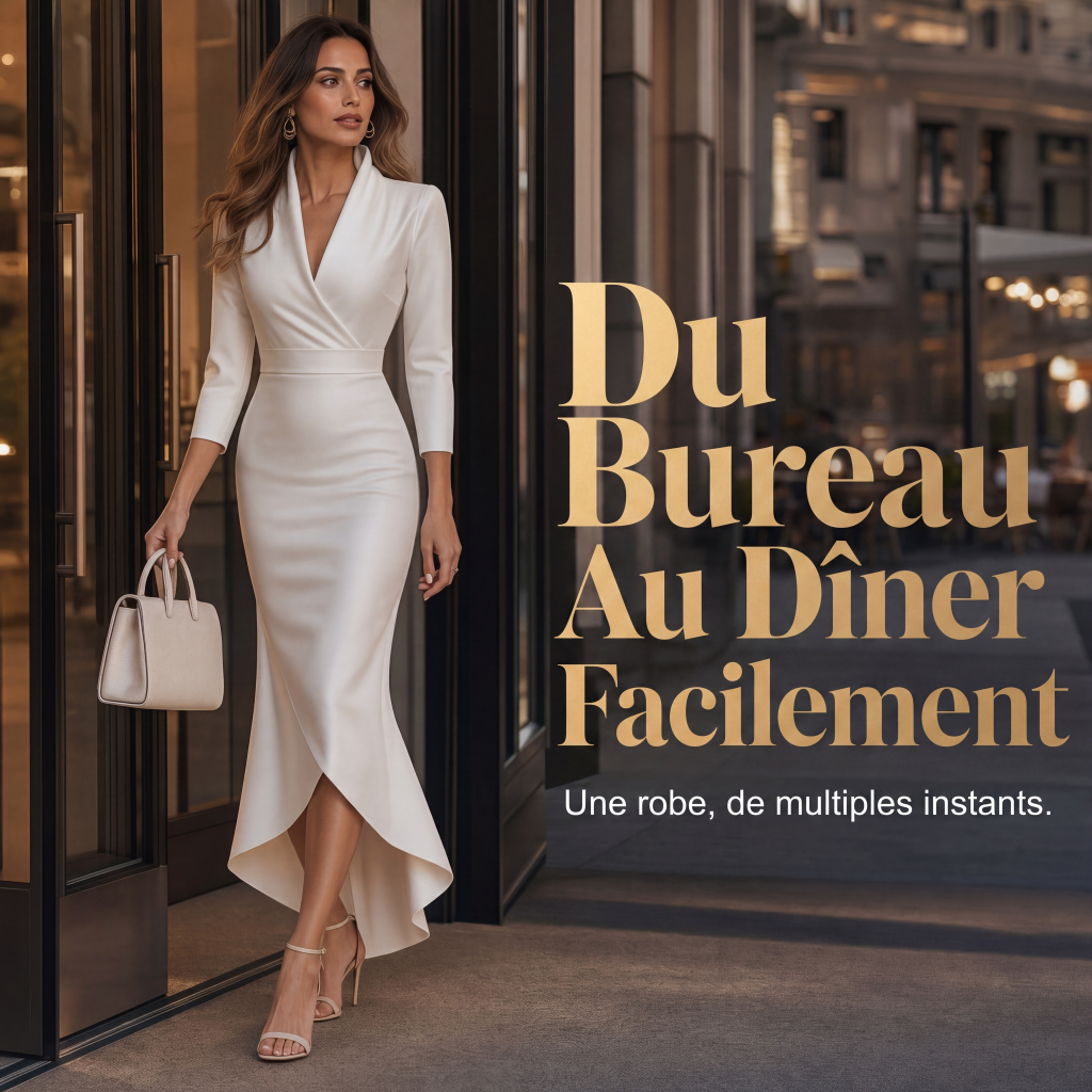 Robe midi élégante en satin pour femme