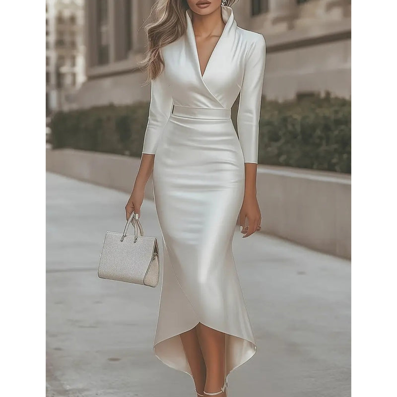 Robe midi élégante en satin pour femme