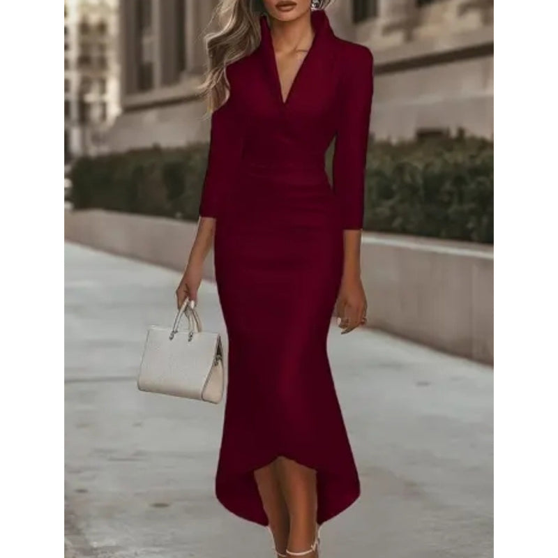 Robe midi élégante en satin pour femme