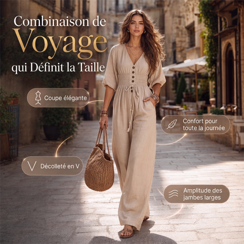 Combinaison pour femme col V taille marquée