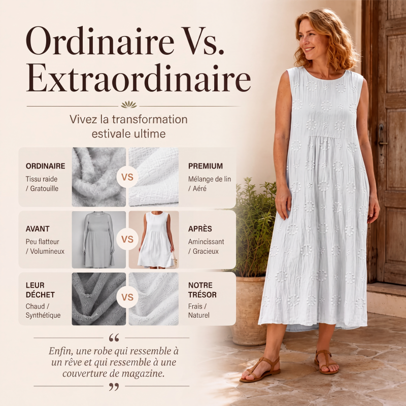 Robe en lin sans manches pour femme