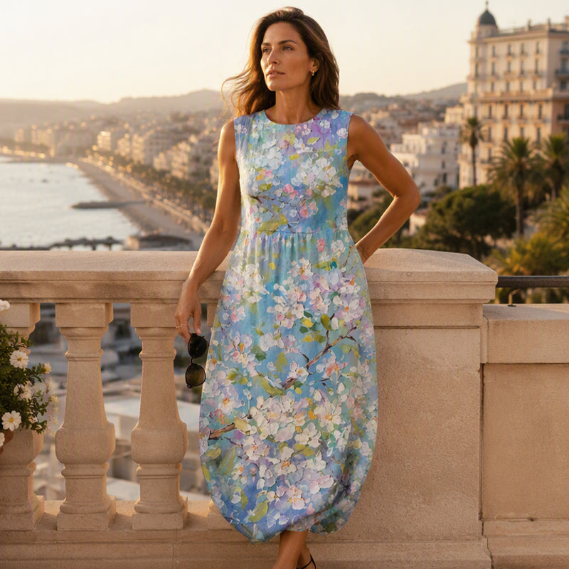 Robe en lin sans manches pour femme