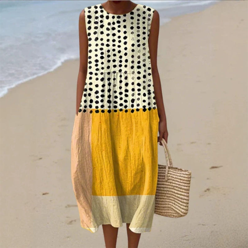 Robe en lin sans manches pour femme