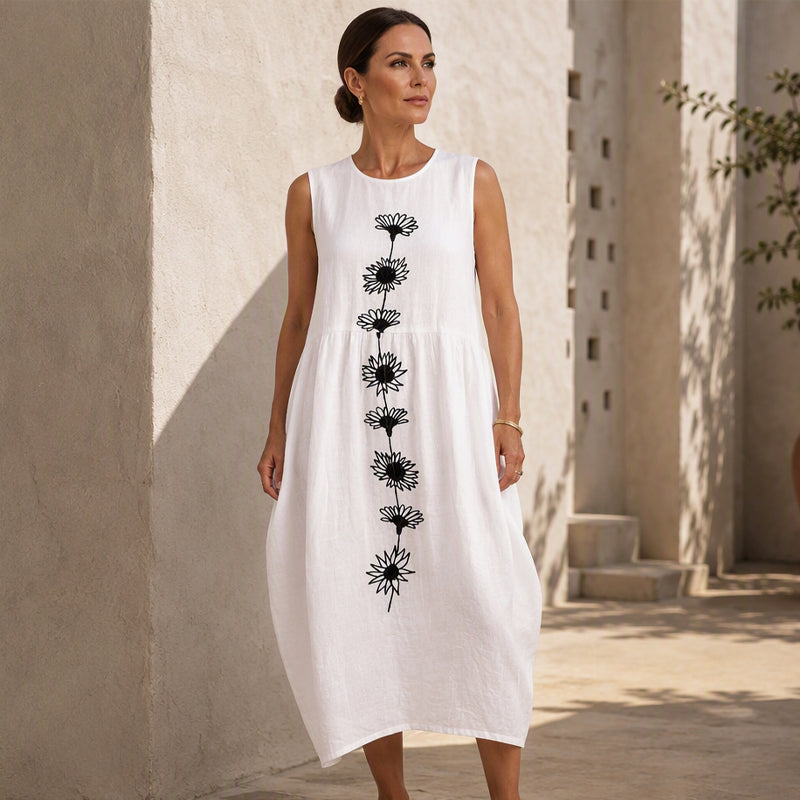 Robe en lin sans manches pour femme
