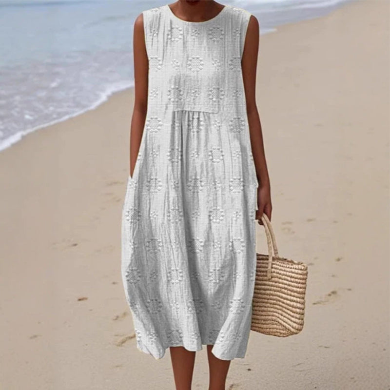 Robe en lin sans manches pour femme