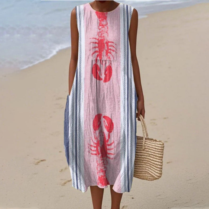 Robe en lin sans manches pour femme