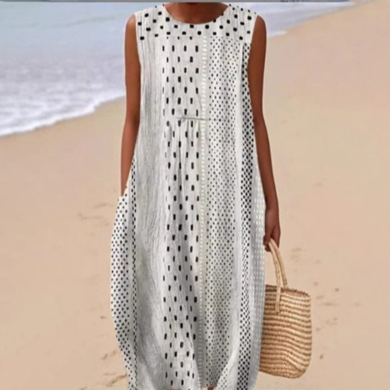 Robe en lin sans manches pour femme