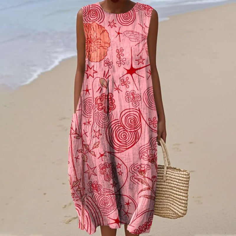 Robe en lin sans manches pour femme
