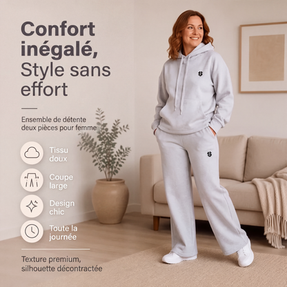 Ensemble sweat à capuche et pantalon large pour femme