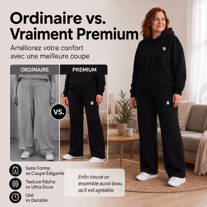 Ensemble sweat à capuche et pantalon large pour femme