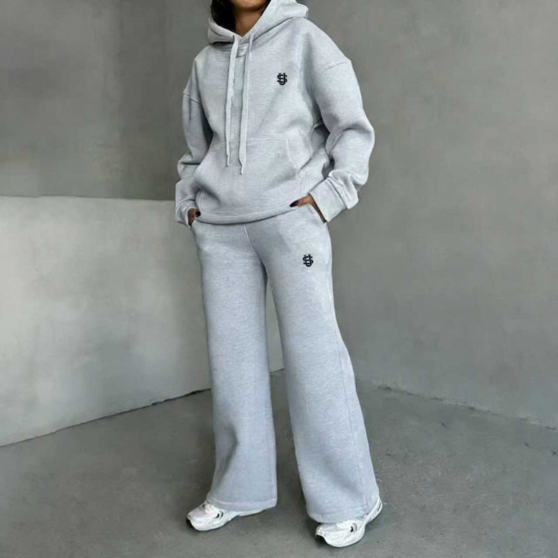Ensemble sweat à capuche et pantalon large pour femme