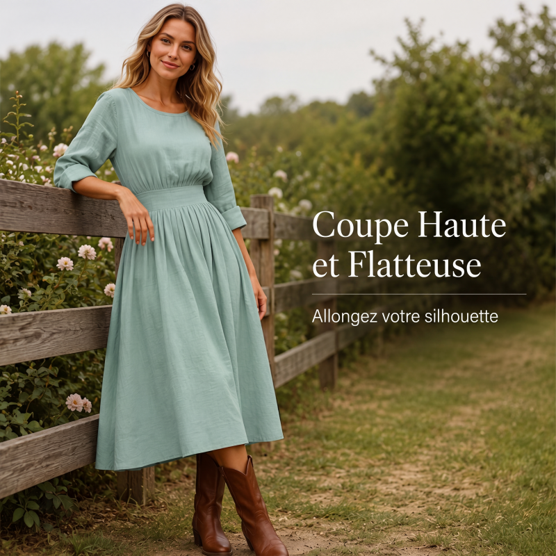 Robe décontractée à taille cintrée pour femme