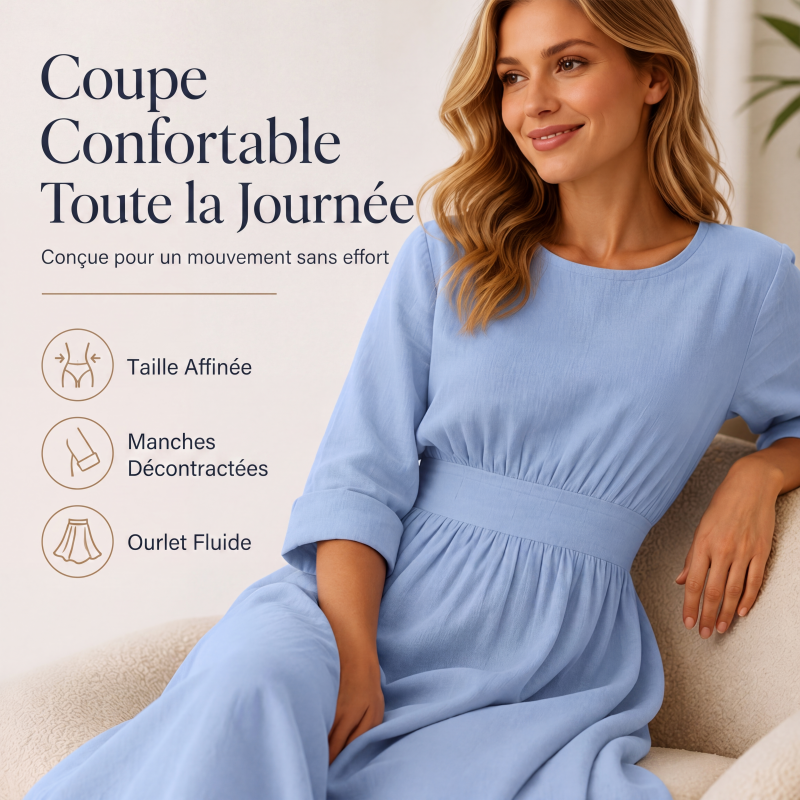 Robe décontractée à taille cintrée pour femme